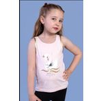 Toontoy Kız Çocuk Kuğu Baskılı Atlet Pudra 6 YAŞ