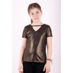 Toontoy Kız Çocuk Kum Varaklı T-Shirt Sarı 8 Yaş K-205