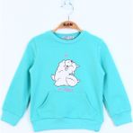 Toontoy Kız Çocuk Kuzu Baskılı Sweatshirt - 1 Yaş - Mint