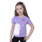 Toontoy Kız Çocuk Kuzu Baskılı Tişört Lila 2 YAŞ