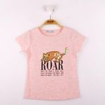 Toontoy Kız Çocuk Leopar Baskılı Pullu Tişört Pembe 6 YAŞ