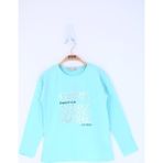 Toontoy Kız Çocuk Leopard Style Baskılı T-Shirt - 3 Yaş - Mint