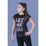 Toontoy Kız Çocuk Let Me Go Baskılı T-Shirt - 10 Yaş - Siyah