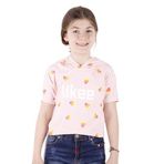 Toontoy Kız Çocuk Likee Baskılı Kapüşonlu Tişört Pudra 5 YAŞ