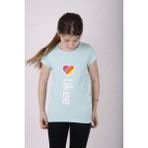 Toontoy Kız Çocuk Likee Baskılı T-Shirt - 5 Yaş - Mint