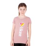 TOONTOY Kız Çocuk Likee Baskılı Tişört 8 Yaş, 8 Yaş, 11052-, Somon, Kız çocuk