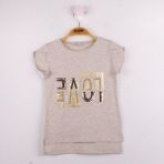 Toontoy Kız Çocuk Love Baskılı T-shirt - 6 Yaş - Kahverengi