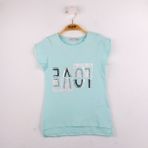 Toontoy Kız Çocuk Love Baskılı T-shirt - 7 Yaş - Mint