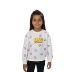 Toontoy Kız Çocuk Love Kalp Baskılı Sweatshirt Ekru