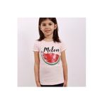 TOONTOY Kız Çocuk Melon Baskılı Karpuz Nakışlı Tişört 3 Yaş, 3 Yaş, 10821-1, Pudra, Kız Çocuklar