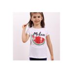 TOONTOY Kız Çocuk Melon Baskılı Karpuz Nakışlı Tişört 4 Yaş, 4 Yaş, 10821-1, Beyaz, Kız Çocuklar