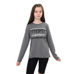 Toontoy Kız Çocuk Milan Baskılı Sweatshirt Antrasit Melanj 12 YAŞ