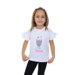 Toontoy Kız Çocuk Mılkshaek Everyday Baskılı Tişört Beyaz 5 YAŞ
