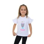 Toontoy Kız Çocuk Mılkshaek Everyday Baskılı Tişört Beyaz 6 YAŞ