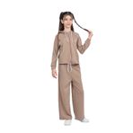 TOONTOY Kız Çocuk Minimalizm Baskılı Eşofman Takım, 12-13 Yaş, 24819, Kahve, kız-çocuk