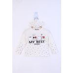 Toontoy Kız Çocuk My Best Friends Baskılı Tişört Ekru 1 YAŞ