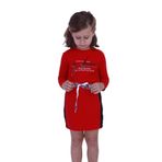 Toontoy Kız Çocuk My Dreams Baskılı Elbise - 4 Yaş - Kırmızı