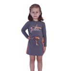 Toontoy Kız Çocuk My Dreams Baskılı Elbise - 5 Yaş - Antrasit Melanj
