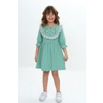 Toontoy Kız Çocuk Nakış Desenli Elbise