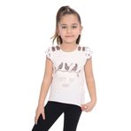 Toontoy Kız Çocuk Nakış Detaylı Tişört Sarı 3 YAŞ