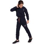 Toontoy Kız Çocuk Nakışlı Balıkçı Yaka Eşofman Takımı Lacivert 8-9 YAŞ