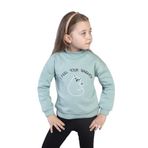 Toontoy Kız Çocuk Nakışlı Balıkçı Yaka Pamuklu Sweatshirt Yeşil 2 YAŞ