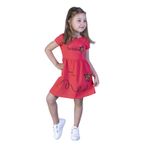 Toontoy Kız Çocuk Nakışlı Çift Taraflı Pul Işlemeli Elbise - 1 Yaş - Nar Çiçeği