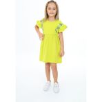 Toontoy Kız Çocuk Nakışlı Elbise - 5 Yaş - Açık Yeşil