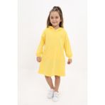 Toontoy Kız Çocuk Nakışlı Elbise - 6 Yaş - Koyu Sarı