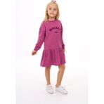 Toontoy Kız Çocuk Nakışlı Elbise - 8 Yaş - Mor