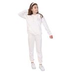 TOONTOY Kız Çocuk Nakışlı Eşofman Takım, 13-14 Yaş, 22616, Ekru, kız-çocuk