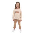 Toontoy Kız Çocuk Nakışlı Eşofman Takım Bej 6 YAŞ