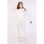 Toontoy Kız Çocuk Nakışlı Eşofman Takım Ekru 12-13 YAŞ