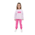 Toontoy Kız Çocuk Nakışlı Eşofman Takım - Pudra - 4 Yaş