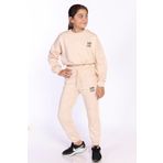 Toontoy Kız Çocuk Nakışlı Eşofman Takımı Bej 6-7 YAŞ