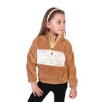 Toontoy Kız Çocuk Nakışlı Peluş Sweatshirt Kahverengi 2 YAŞ