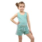 TOONTOY Kız Çocuk Nakışlı Şortlu Takım 8-9 Yaş, 8-9 Yaş, 22474, Yeşil, kız-çocuk