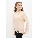 Toontoy Kız Çocuk Nakışlı Sweatshirt Bej 10-11 YAŞ