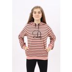 Toontoy Kız Çocuk Nakışlı Sweatshirt Koyu Pudra 8-9 YAŞ