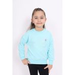 Toontoy Kız Çocuk Nakışlı Sweatshirt Su Yeşili