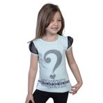 Toontoy Kız Çocuk Nakışlı Taş İşlemeli Tişört Mint Yeşili 5 YAŞ