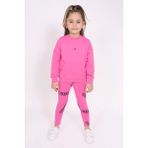 Toontoy Kız Çocuk Nakışlı Taytlı Takım - 2 Yaş - Fuşya