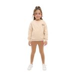 Toontoy Kız Çocuk Nakışlı Taytlı Takım Bej 2 YAŞ