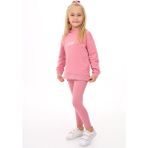 Toontoy Kız Çocuk Nakışlı Taytlı Takım - Gül Kurusu - 6 Yaş