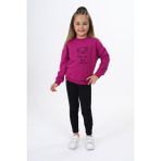 Toontoy Kız Çocuk Nakışlı Taytlı Takım Mürdüm 6 YAŞ