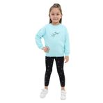 Toontoy Kız Çocuk Nakışlı Taytlı Takım Su Yeşili 2 YAŞ