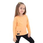 Toontoy Kız Çocuk Nakışlı Tişört Oranj 2 YAŞ