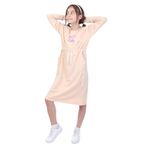 TOONTOY Kız Çocuk Neon Baskılı Elbise, 13-14 Yaş, 22681, Bej, Kız Çocuklar