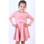 Toontoy Kız Çocuk Neon Lover Nakışlı Elbise - 3 Yaş - Somon