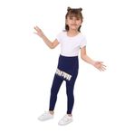 Toontoy Kız Çocuk Neon Şeritli Tayt Lacivert 5 YAŞ